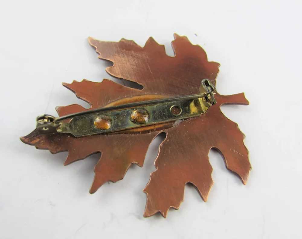 Copper Leaf Pin In Fall Colors - image 5