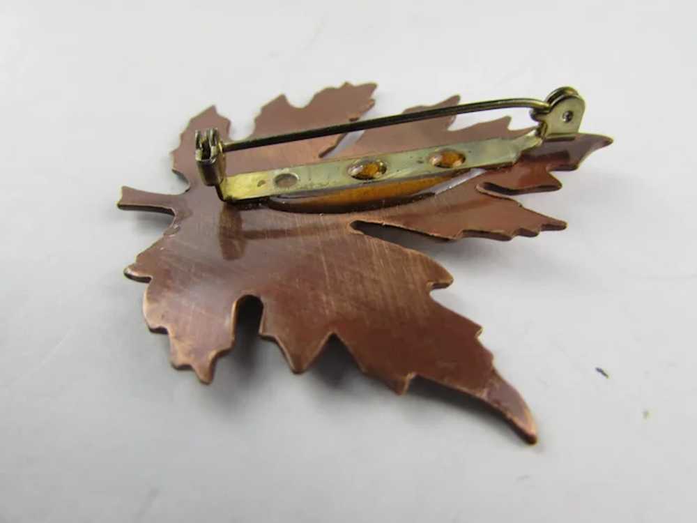 Copper Leaf Pin In Fall Colors - image 7