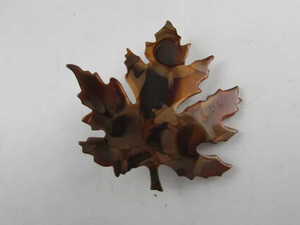 Copper Leaf Pin In Fall Colors - image 8