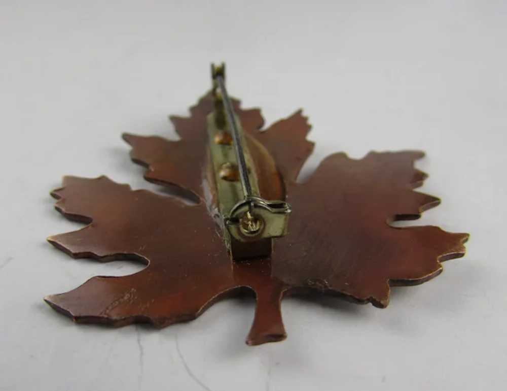 Copper Leaf Pin In Fall Colors - image 9