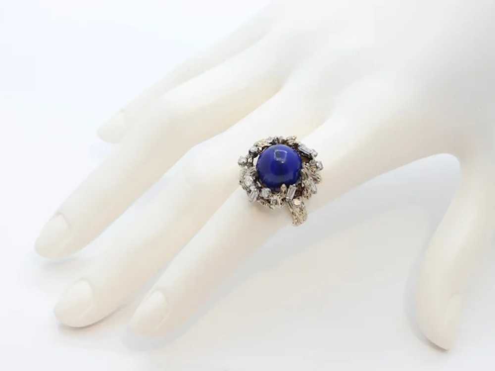 Vintage Tree Vine Cabochon Lapis Lazuli Diamonds … - image 2