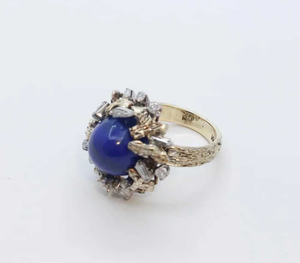 Vintage Tree Vine Cabochon Lapis Lazuli Diamonds … - image 3