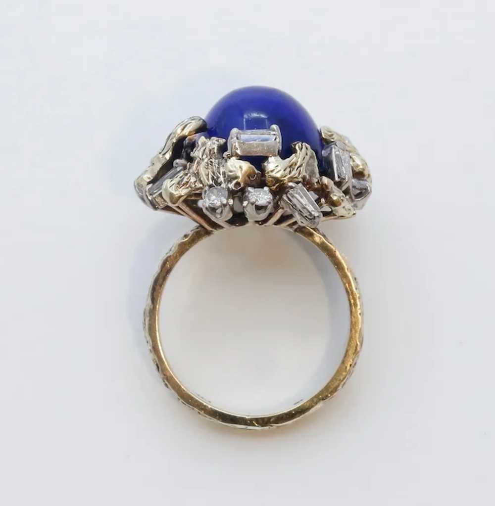 Vintage Tree Vine Cabochon Lapis Lazuli Diamonds … - image 6