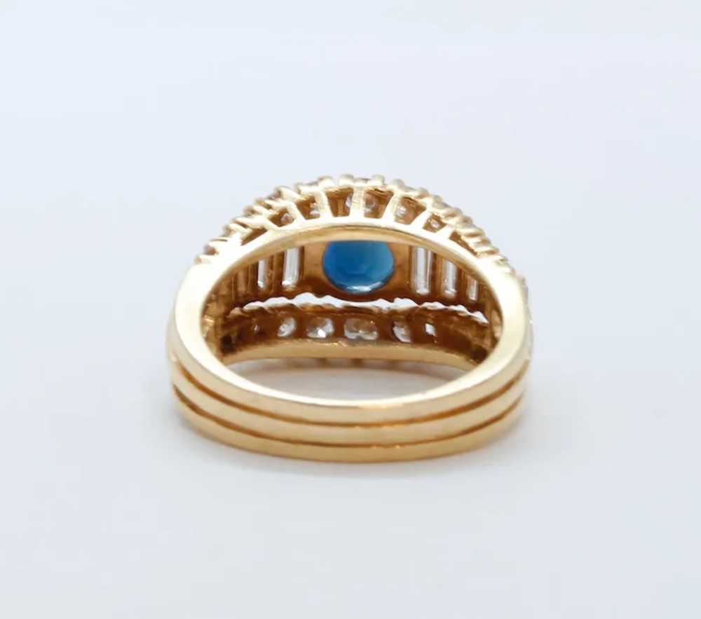 Vintage Ladies Blue Sapphire Diamonds 18K Yellow … - image 10