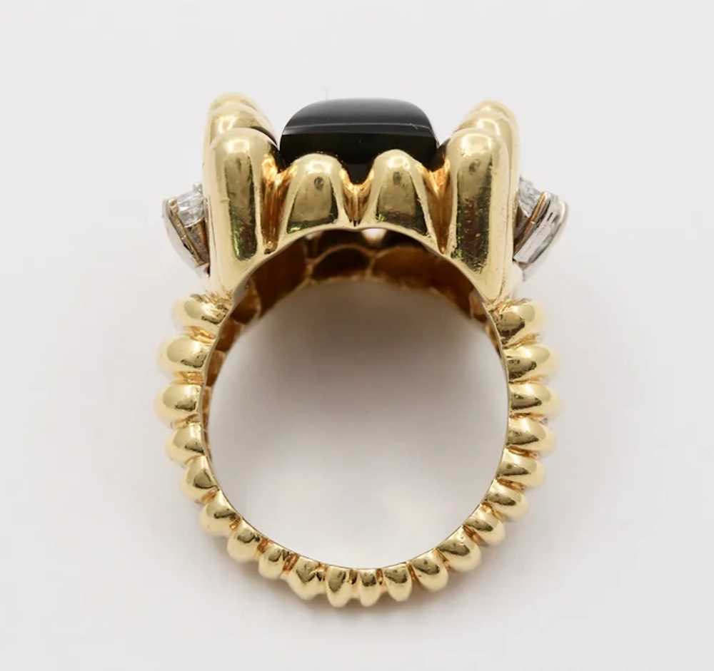 Vintage 18K Yellow Gold Unique Onyx Diamond State… - image 4