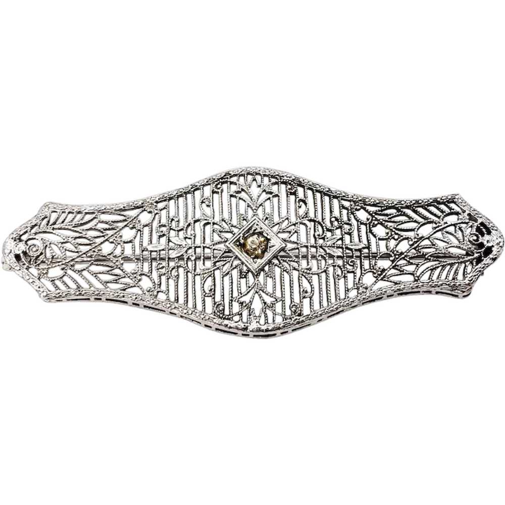 Antique 1920s Art Deco Sterling Silver and Clear … - image 1