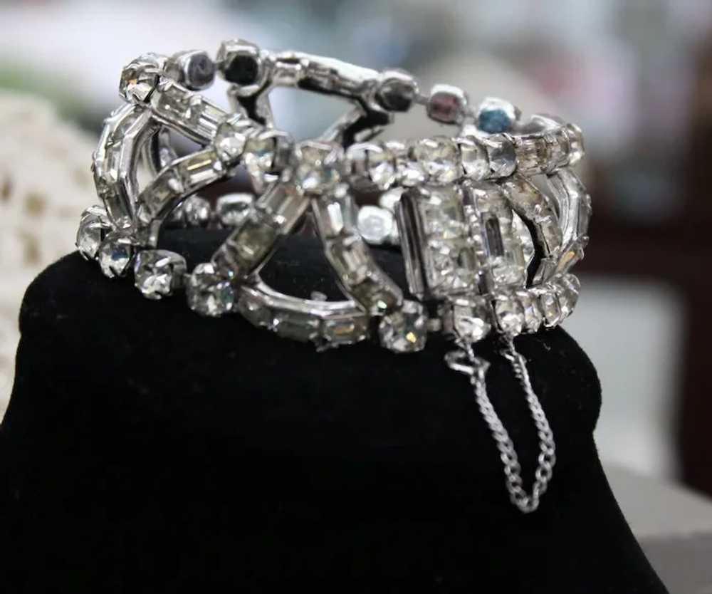 Vintage Eisenberg Wide Rhinestone Bracelet - image 5