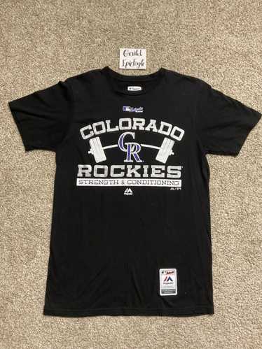 Colorado Rockies #50 Majestic Authentic Jersey Cool Base Black Purple Size  54