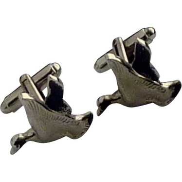 Silver Tone Flying Duck Cuff Links Cufflinks