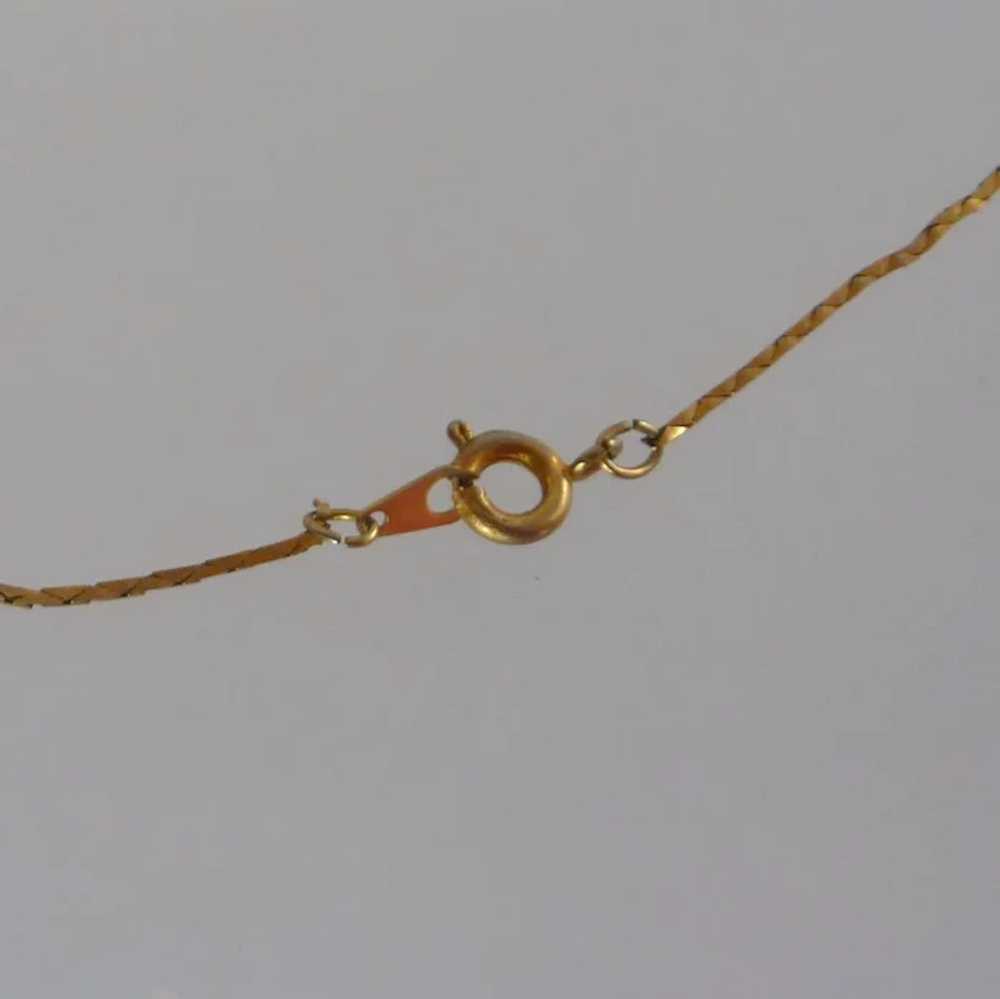 Red Beads and Gold Tone Dainty Necklace - image 3