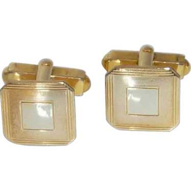 Swank Gold  & Silver Tone Small Square Cuff Links 