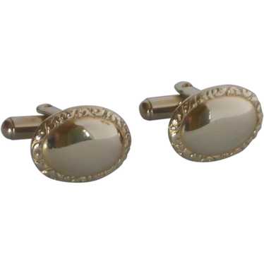 Ladies Gold Tone Oval Cufflinks Cuff Links