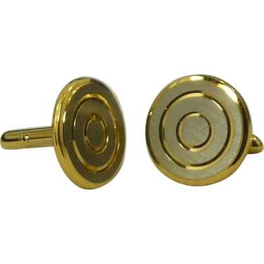 Brushed Silver Color on Gold Toned Cufflink Cuff … - image 1