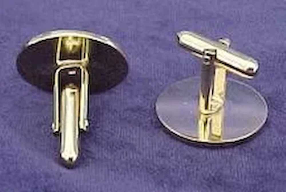 Brushed Silver Color on Gold Toned Cufflink Cuff … - image 5