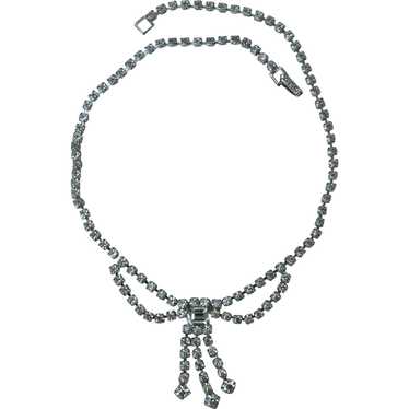 Rhinestone Fringe Necklace - image 1