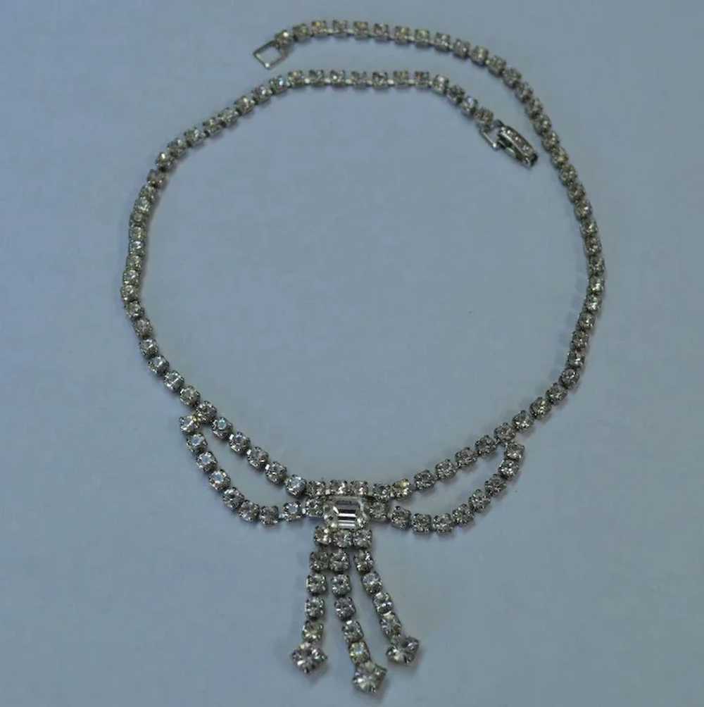 Rhinestone Fringe Necklace - image 2