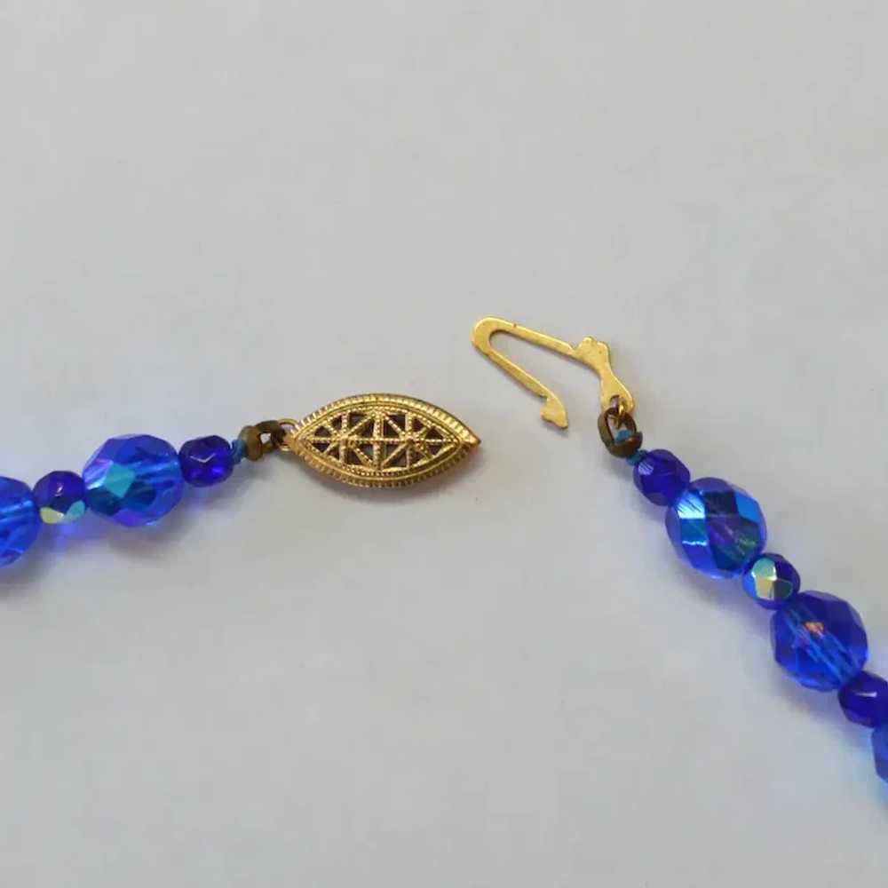 Royal Blue Glass Bead Necklace - image 5
