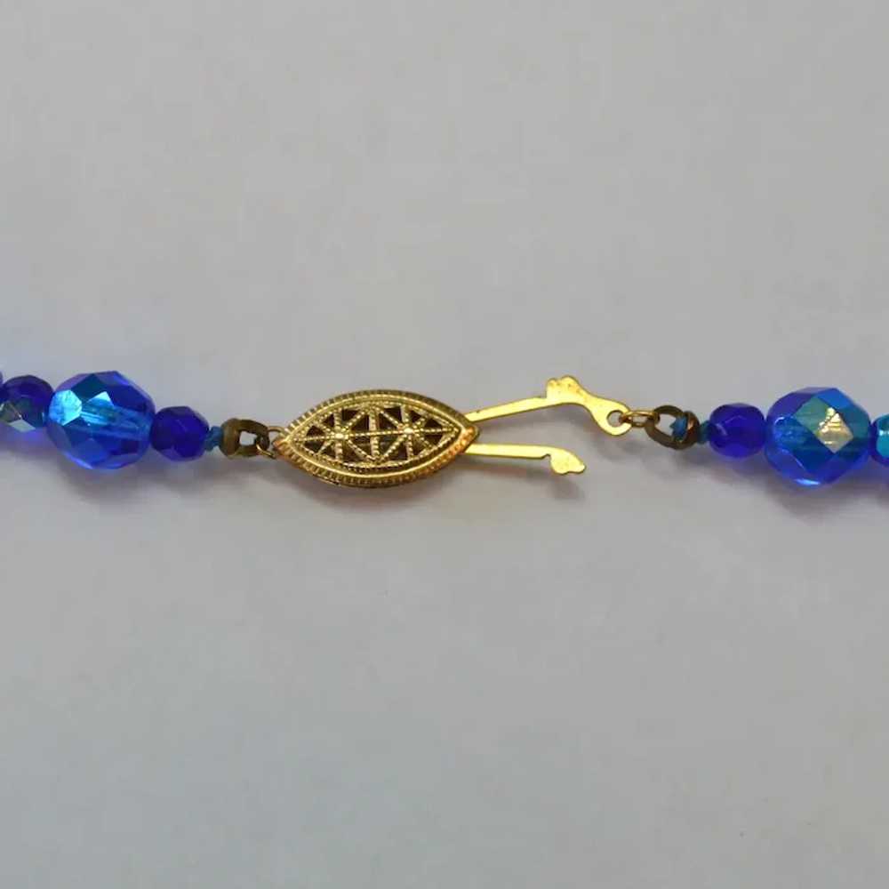 Royal Blue Glass Bead Necklace - image 6