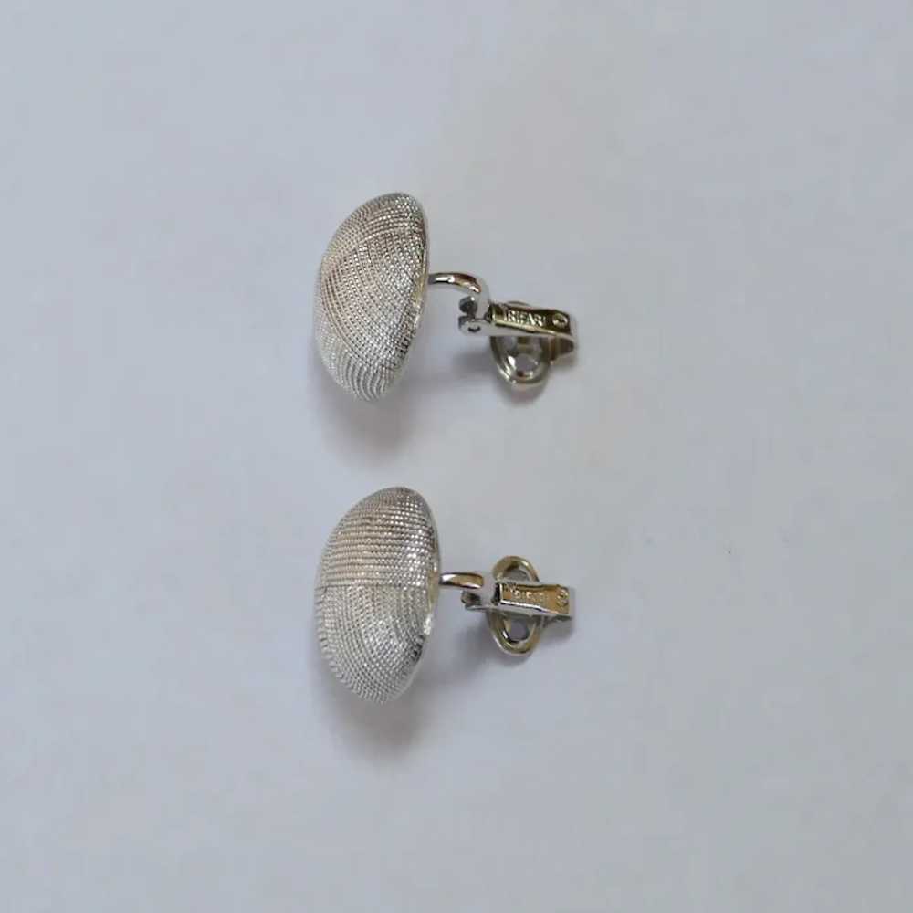 TRIFARI Silver Tone Button Earrings - image 4
