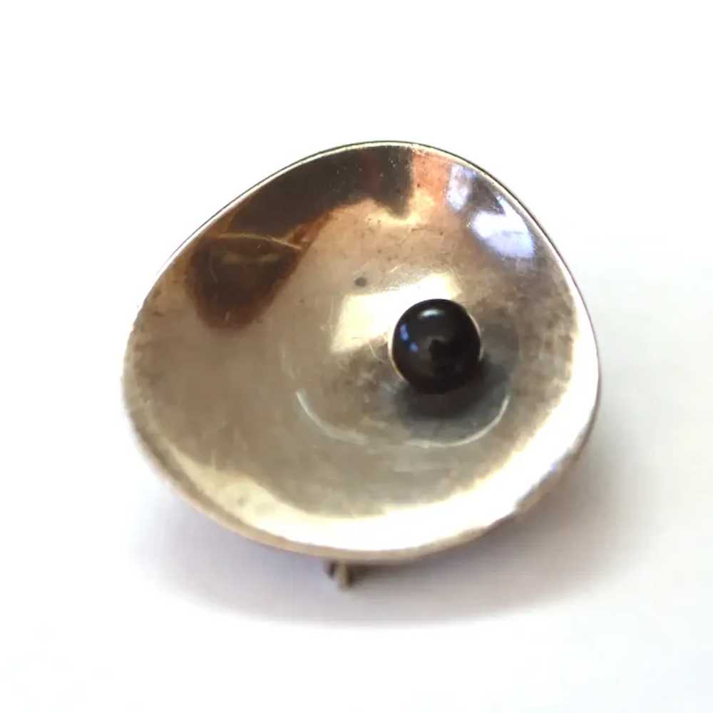Georg Jensen Vintage Silver Shell Brooch Pin - image 2
