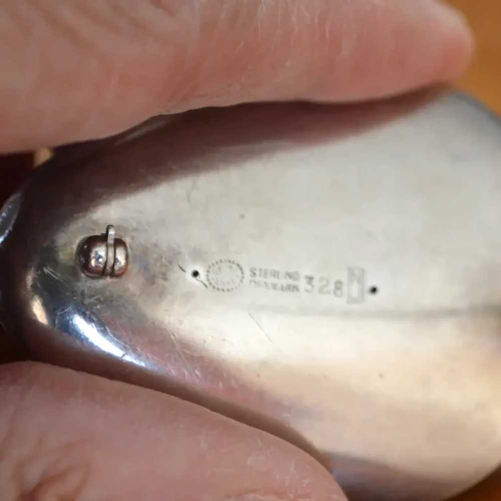 Georg Jensen Vintage Silver Shell Brooch Pin - image 6