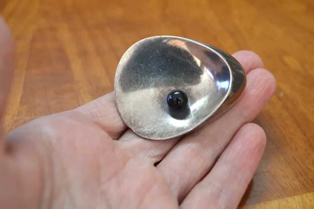 Georg Jensen Vintage Silver Shell Brooch Pin - image 7