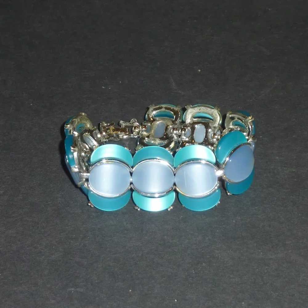 Thermoplastic Mid-Century Aqua Blue Bracelet - image 4