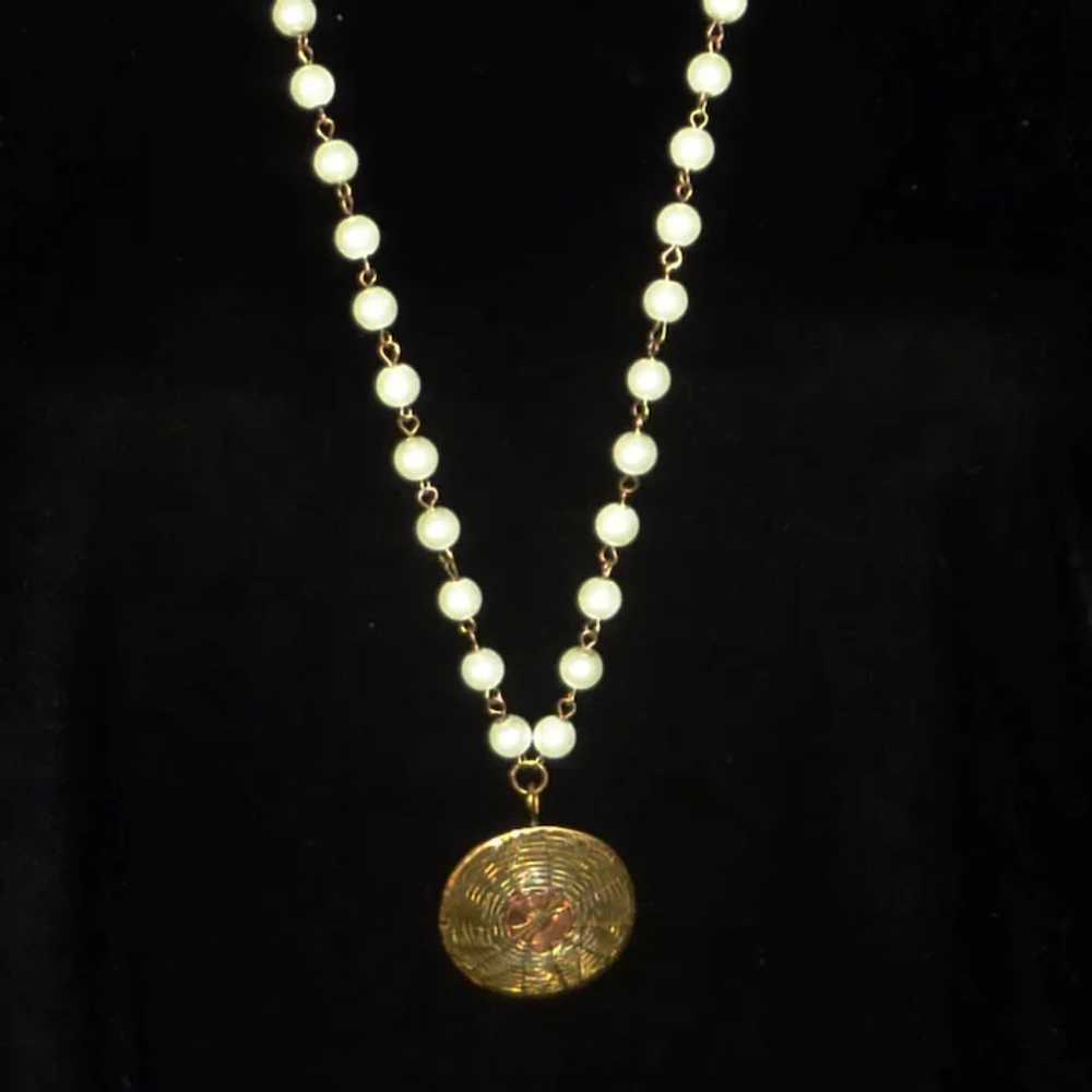 Faux Pearl Necklace with an Asian Twist Pendant - image 2