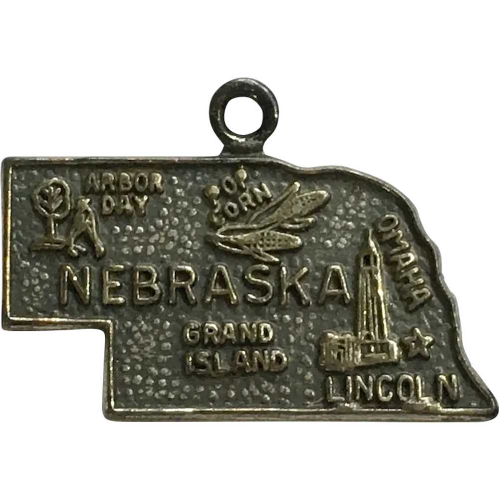 Vintage Sterling Silver Nebraska State Charm - image 1