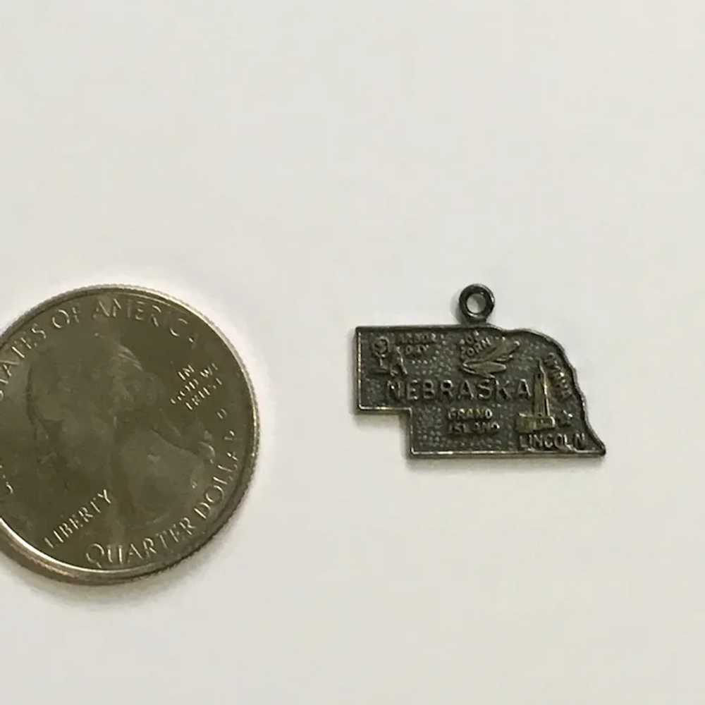 Vintage Sterling Silver Nebraska State Charm - image 2