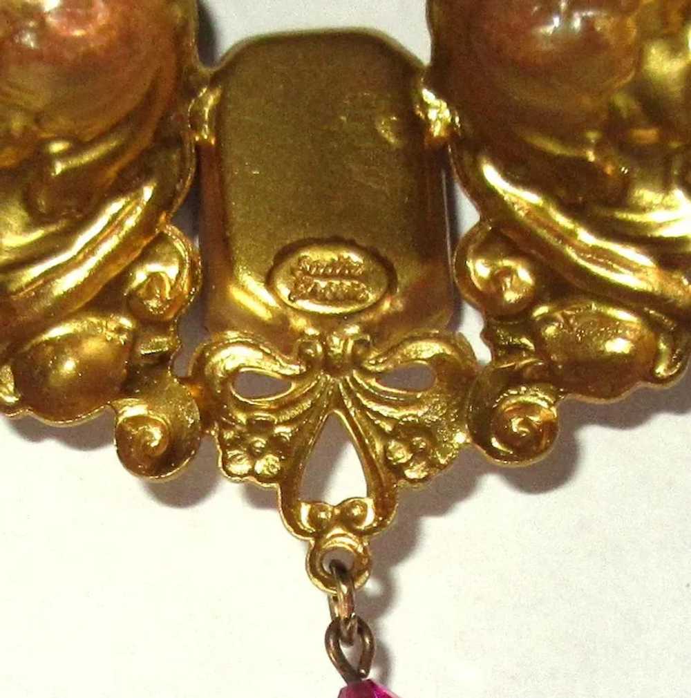 Vintage Art Glass Necklace & Earrings, Art Nouvea… - image 8