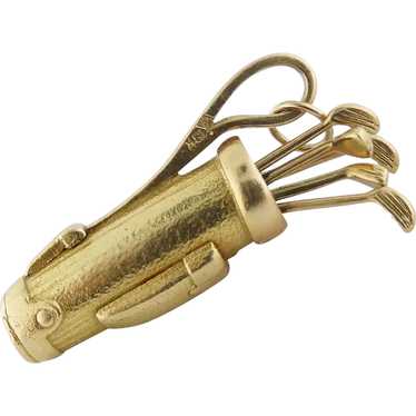 Vintage Gold Golf Club Bag Charm