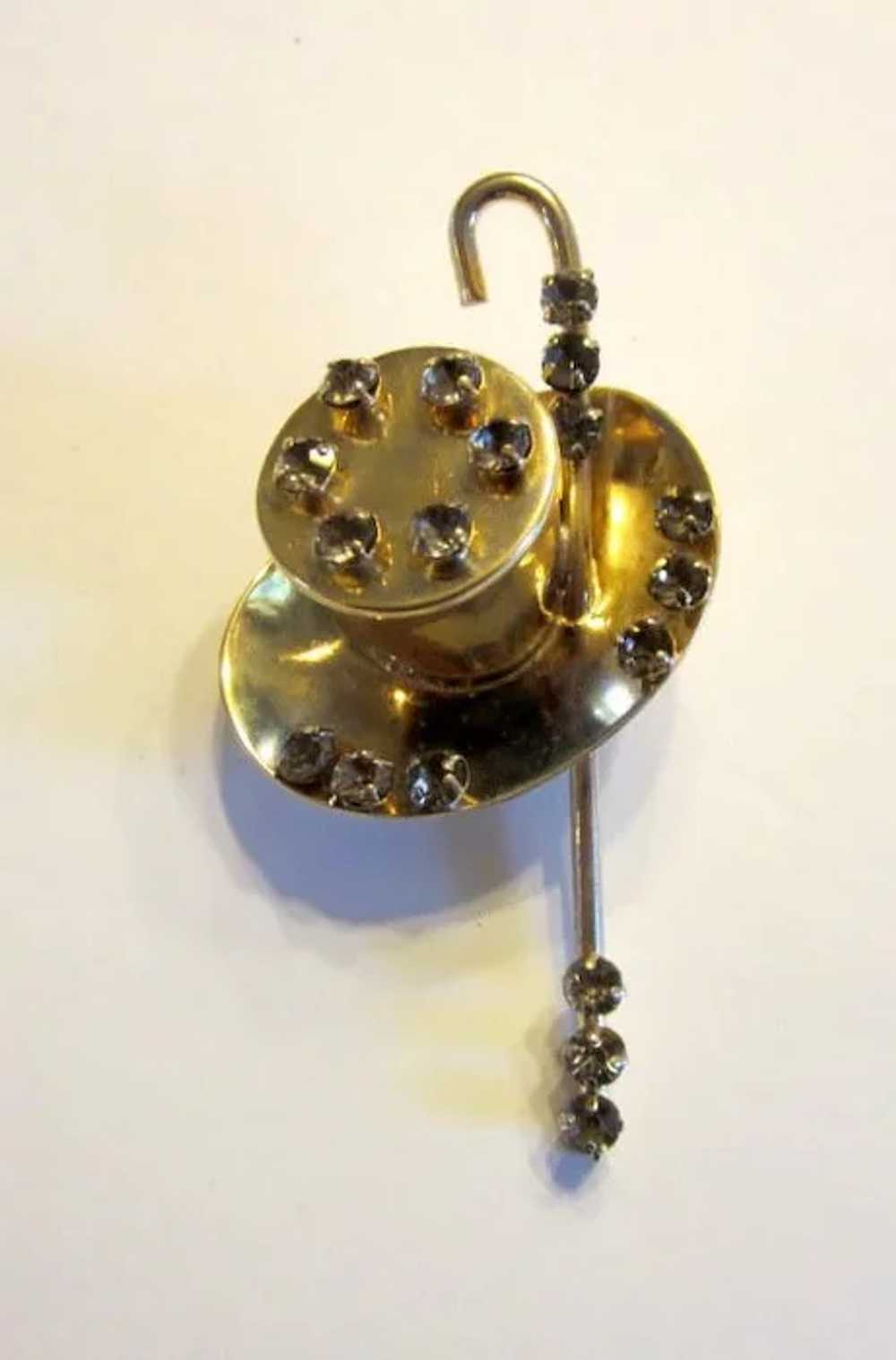 Top Hat and Cane Brooch - image 3