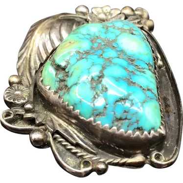 Navajo David Tune Massive Turquoise Ring Size 8.5… - image 1