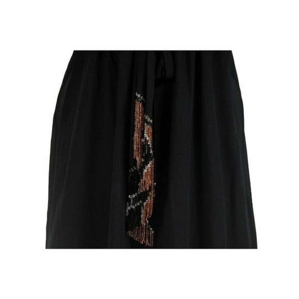 Emilio Pucci Black Silk Stretch Fringe Crystal Ta… - image 3