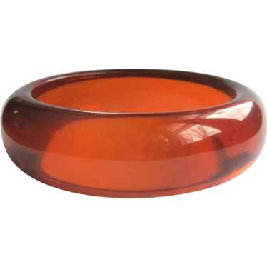 Orange Juice Bakelite Bracelet, Prystal Bangle, A… - image 1