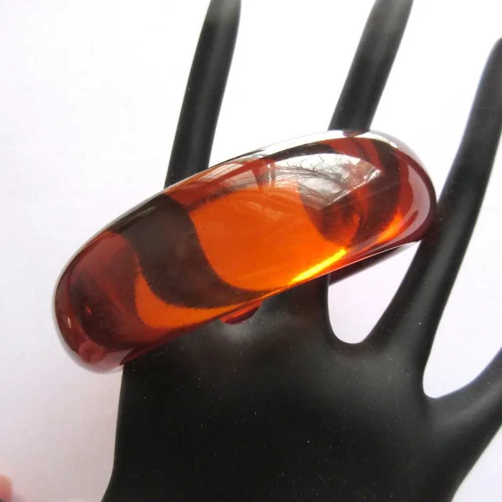 Orange Juice Bakelite Bracelet, Prystal Bangle, A… - image 2