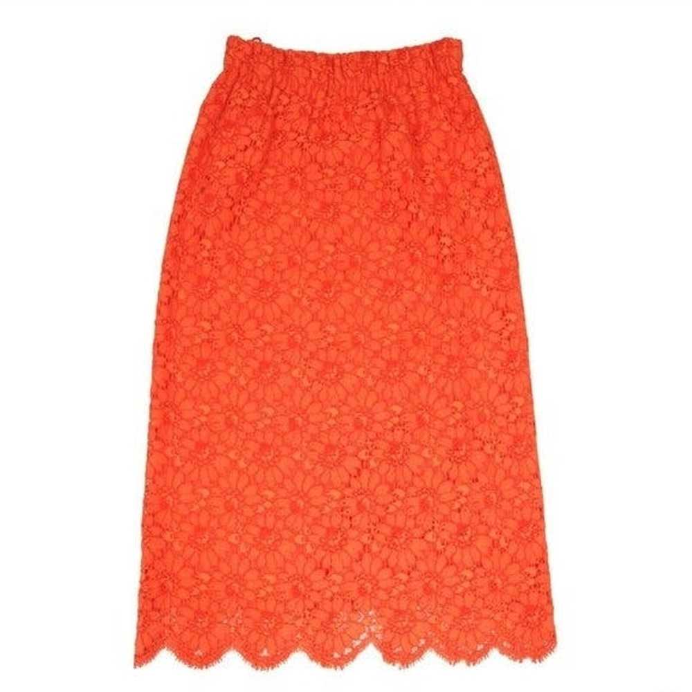 Gucci Midi Skirt Size 42 M Orange Floral Flower L… - image 1