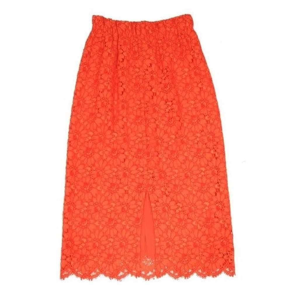 Gucci Midi Skirt Size 42 M Orange Floral Flower L… - image 2