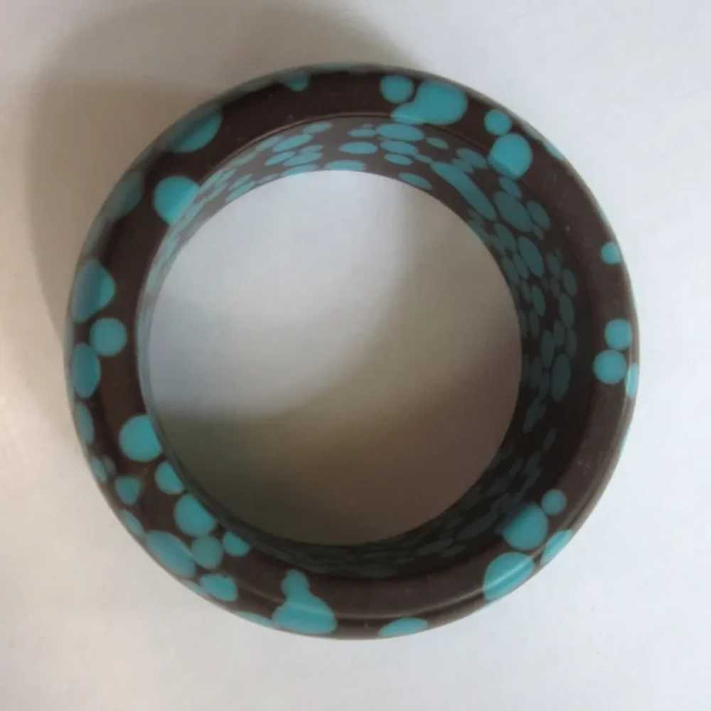 Vintage R Sobral Bangle bracelet, Polka Dot, Matt… - image 3