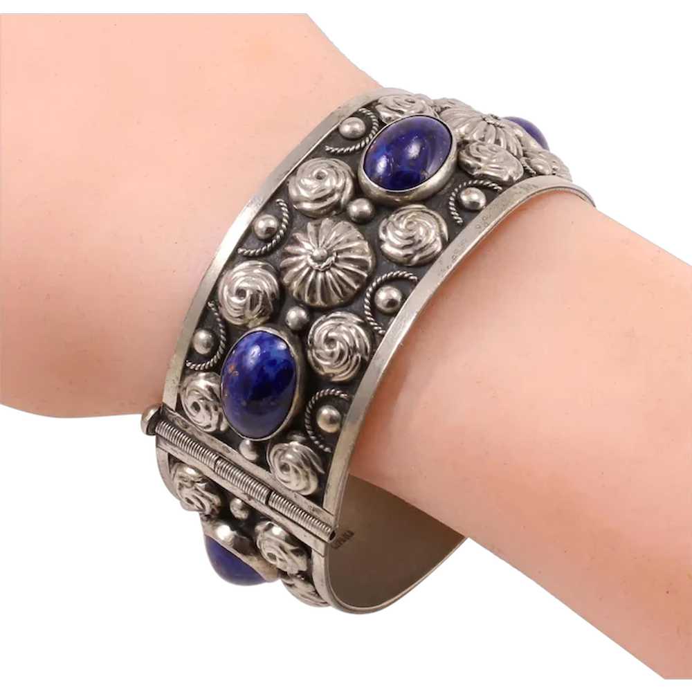 Italian Victorian Revival Lapis Glass Bracelet - image 3