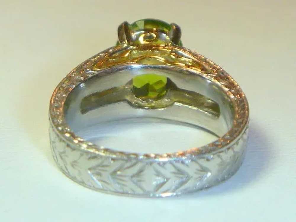 Vintage 4.60 Ct. Peridot, Diamond, Platinum and 1… - image 4