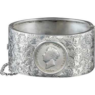 Antique Victorian Bangle George Iv Coin Sterling S