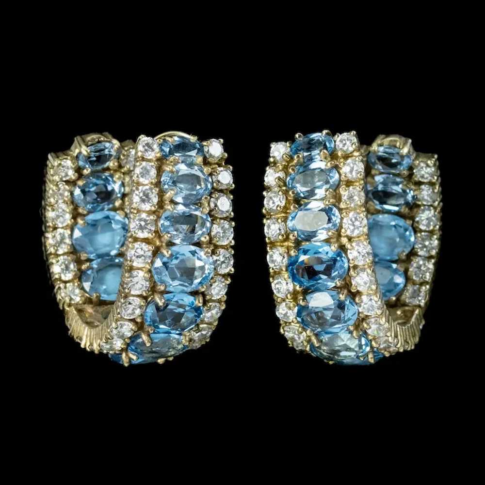 Vintage Paste Diamante Half Hoop Earrings Circa 1… - image 2