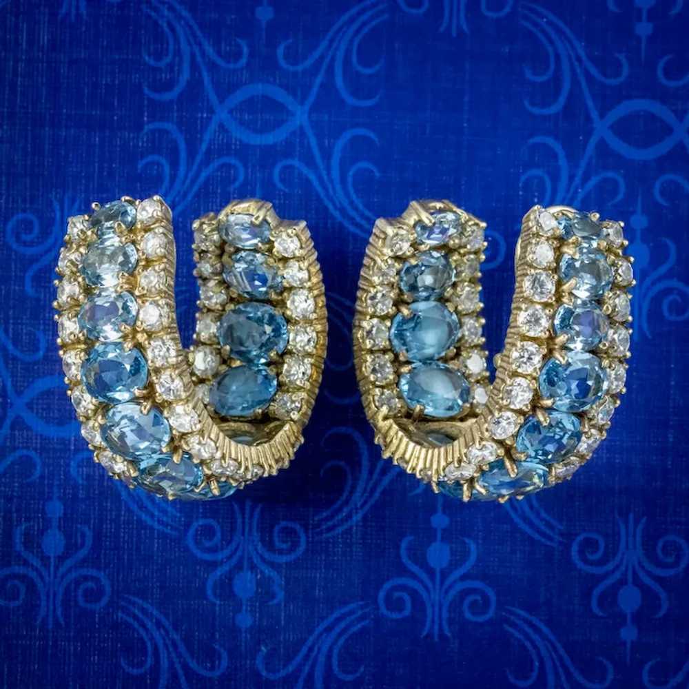 Vintage Paste Diamante Half Hoop Earrings Circa 1… - image 3