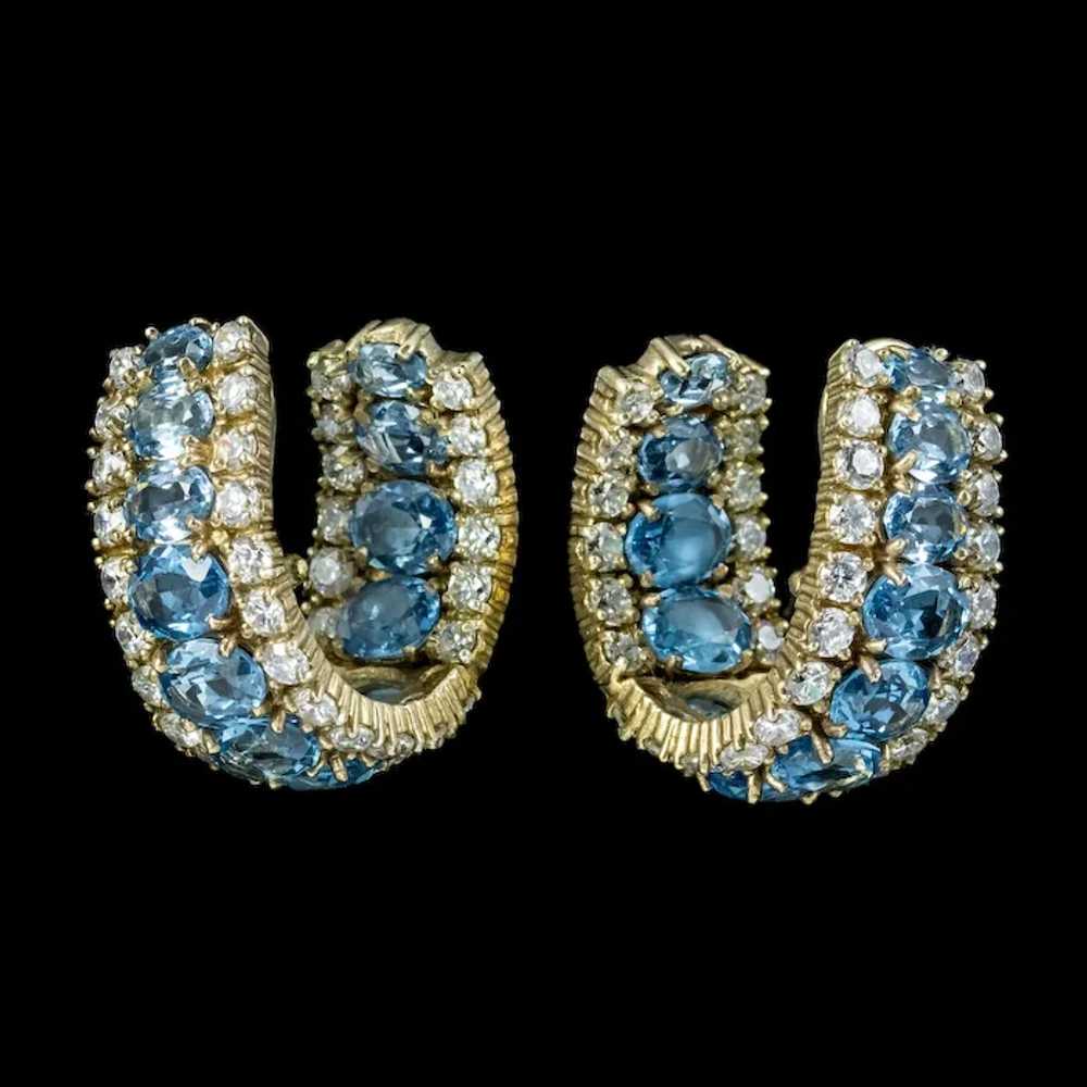 Vintage Paste Diamante Half Hoop Earrings Circa 1… - image 4