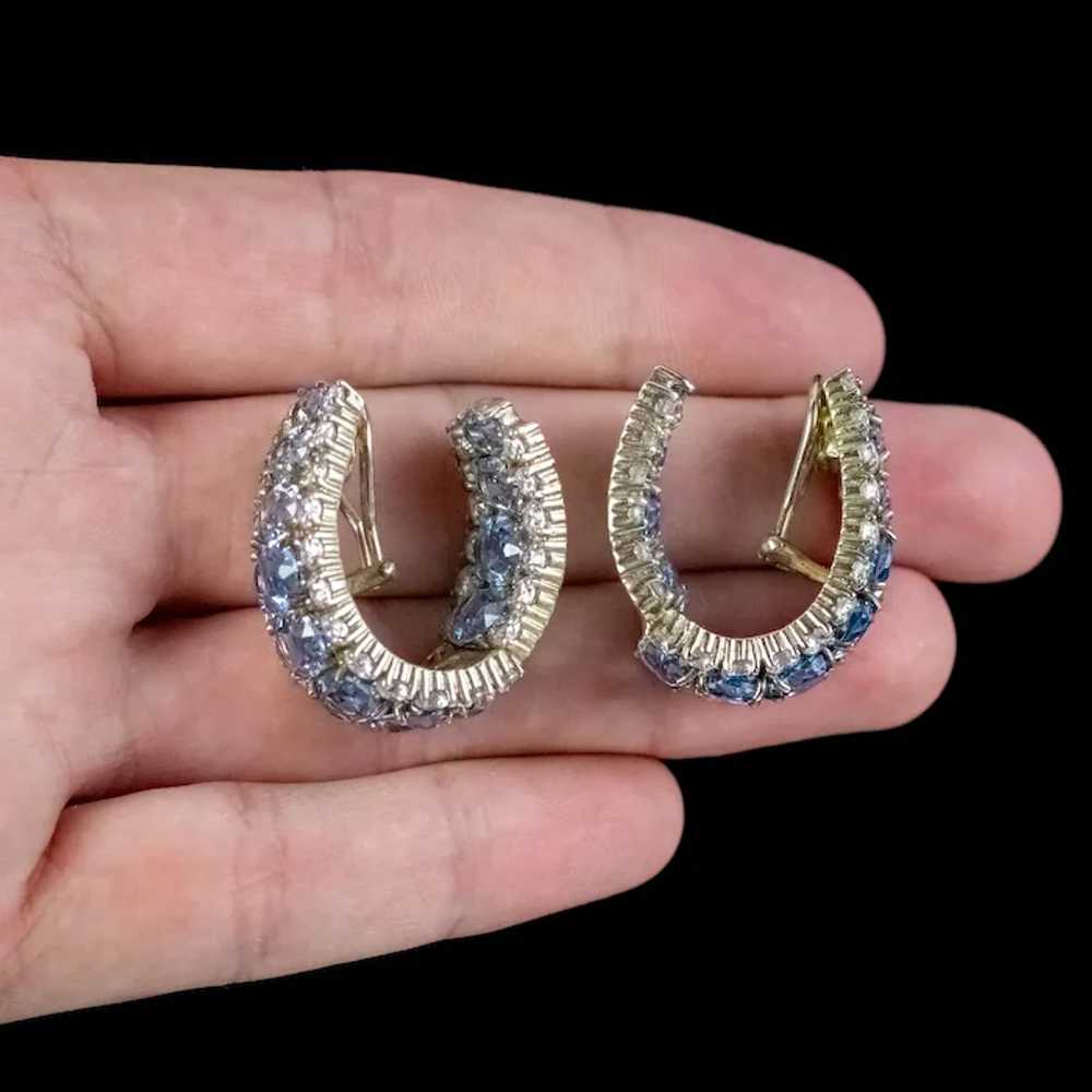 Vintage Paste Diamante Half Hoop Earrings Circa 1… - image 8