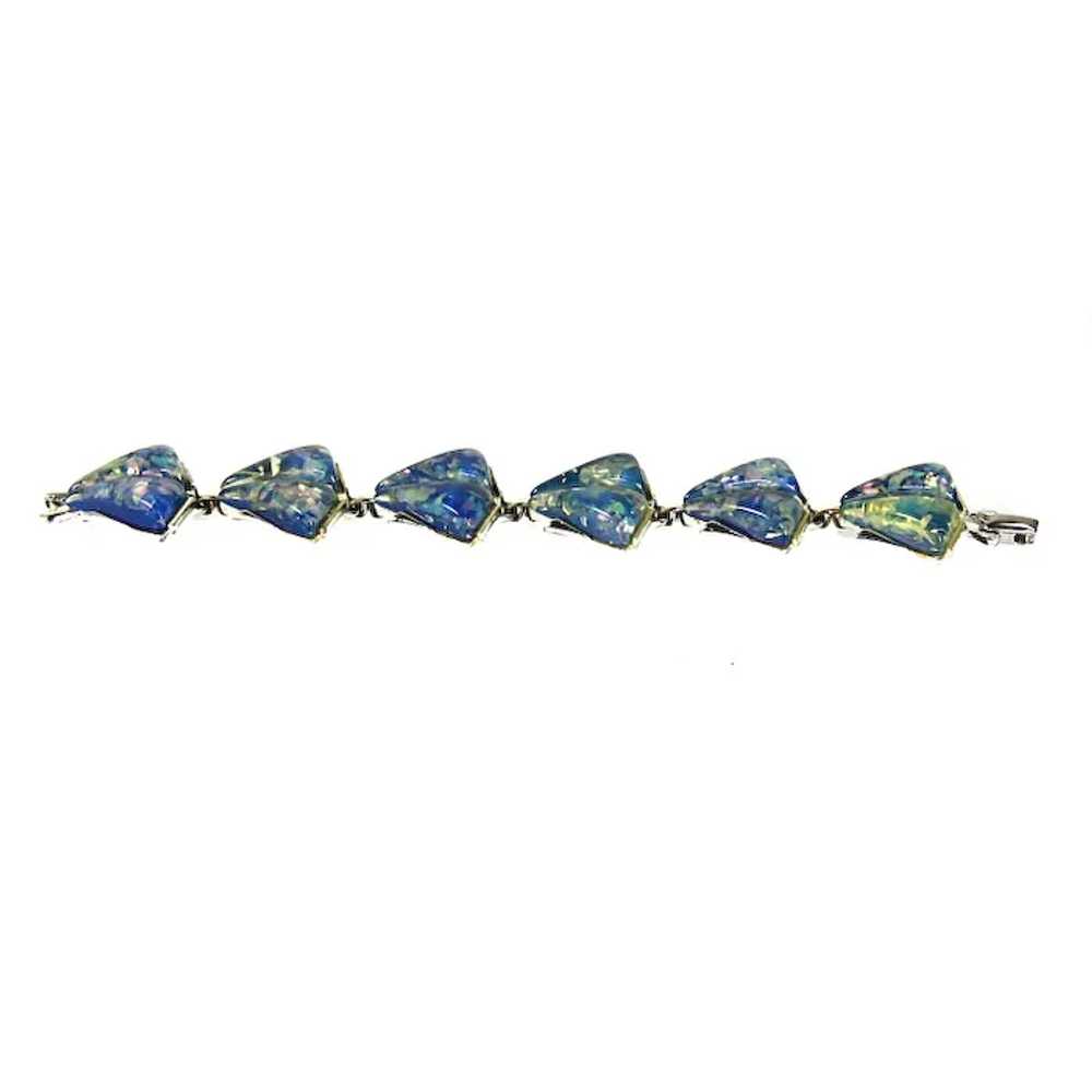 Coro Blue Confetti Lucite Bracelet – Mid-Century … - image 2