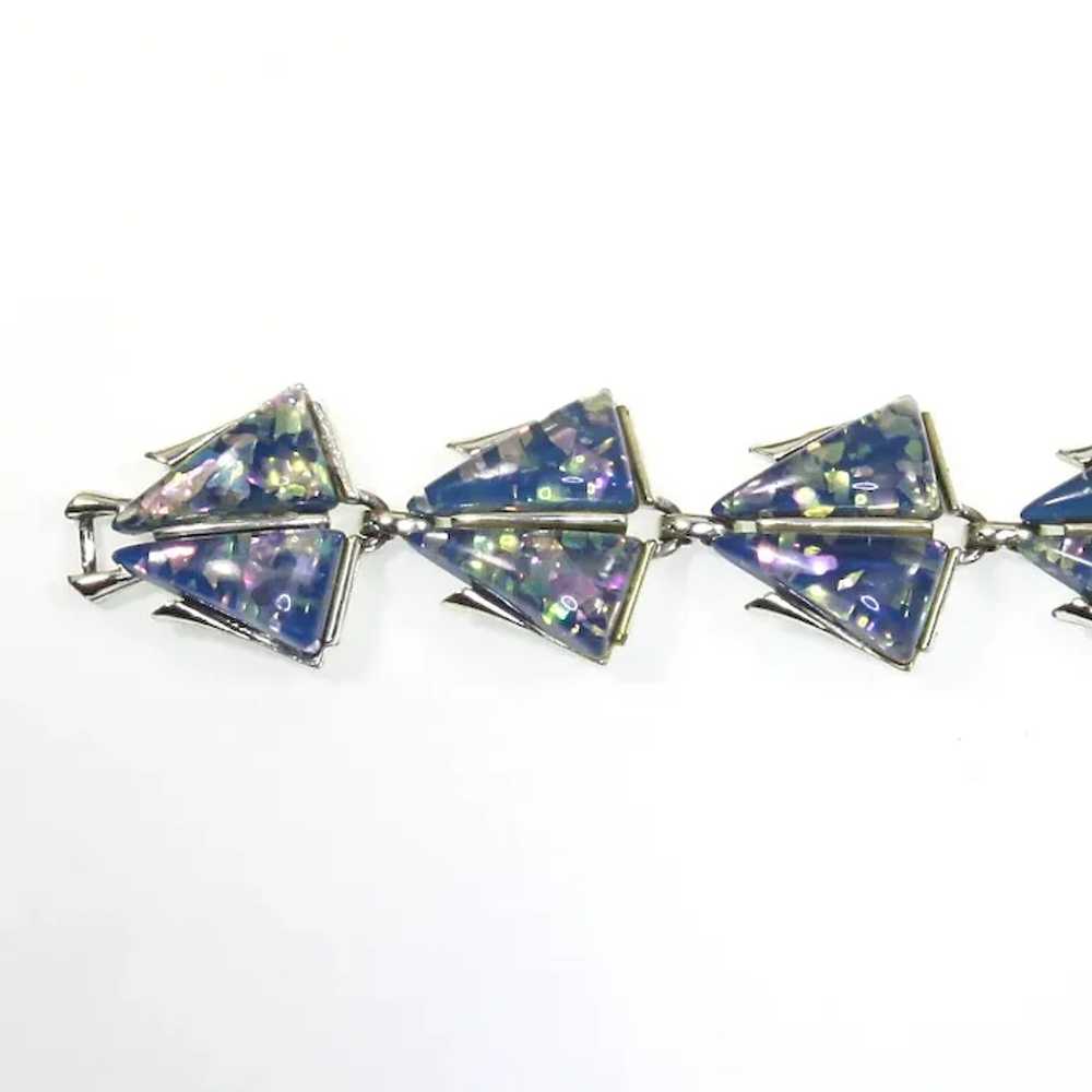 Coro Blue Confetti Lucite Bracelet – Mid-Century … - image 3