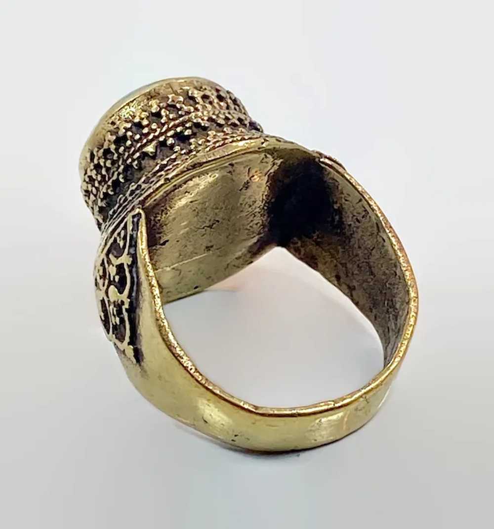 Boho Ring, Art Glass, Middle Eastern, Vintage Rin… - image 3